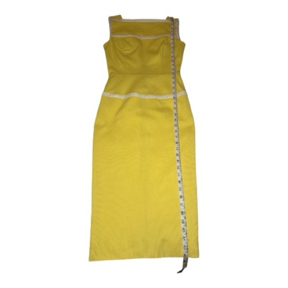Victoria Beckham Yellow Sleeveless Sheath Dress US 6 UK 10 Summer Cocktail Party - Picture 11 of 16